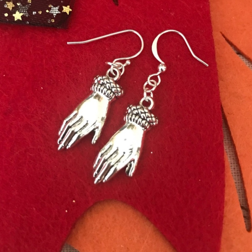 Silver hand earrings by RLDesigns